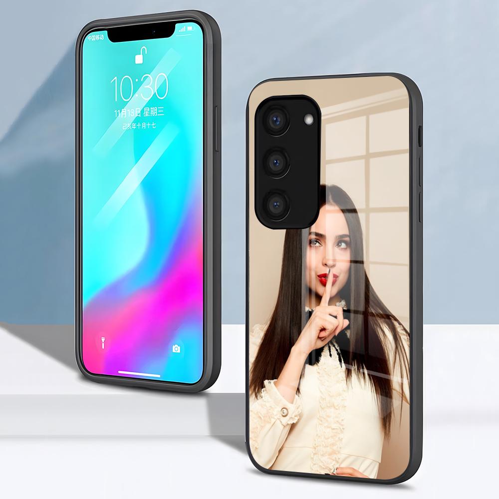 

Чехол для телефона S-Sofia Carson для Samsung S26 S25 S24 FE S23 S22 S21 Plus S20 Ultra Note20Ultra Черная стеклянная крышка Galaxy S25 plus