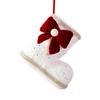 Bowknot Christmas Shoes Ornament Elegant Xmas Tree Hanging Pendant  Holiday Party Supplies