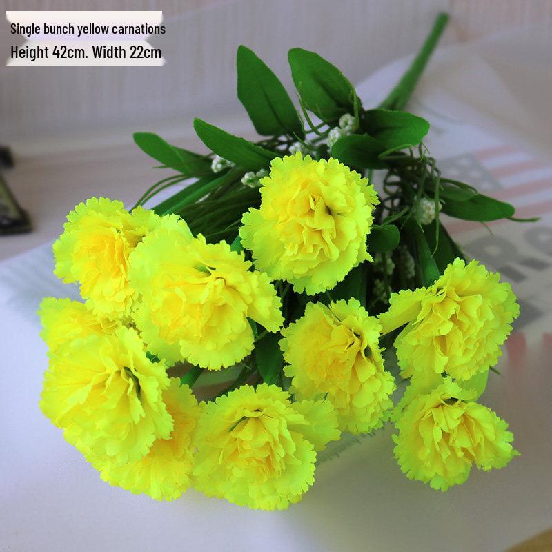 Искусственный шелковый гвоздика в горшке, композиция из цветов для декора гостиной и обеденного стола