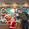 Winter Backdrop Red Scarf Festive Backdrop Holiday Background Colorful Ornaments Xmas Display For Christmas Party Home Decor