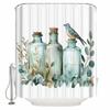 Eucalyptus Leaves Glass Bottle Shower Curtains Waterproof Bath Curtains Home Decor Modern Luxury Bathroom Curtain