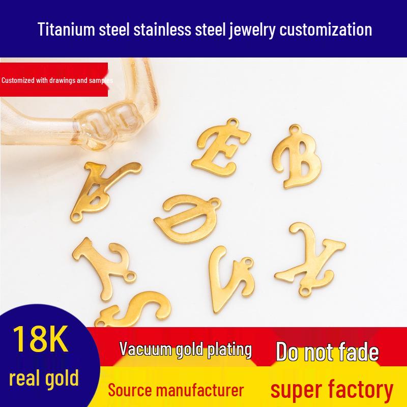 Custom Stainless Steel A-Z Letter Charms - Fade-Resistant DIY Pendants