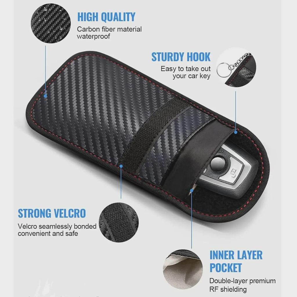 2025 RFID Carbon Fiber Key and Phone Shielding Bag