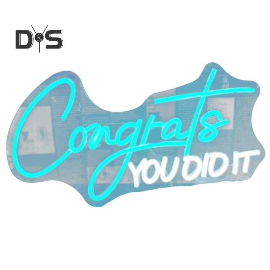 Sveikiname Absolventą LED Neoninis Ženklas Nemirksintis Ryškumas Reguliuojamas Maitinamas USB Sveikiname Baigimo Ženklas Naktinė Lempa