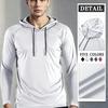 Herr Athletic Hoodie Snabbtorkande Huvtröja Fitness Topp Smal Passform Långärmad Träningspullover Löpartröja för Gym Jogging Träning