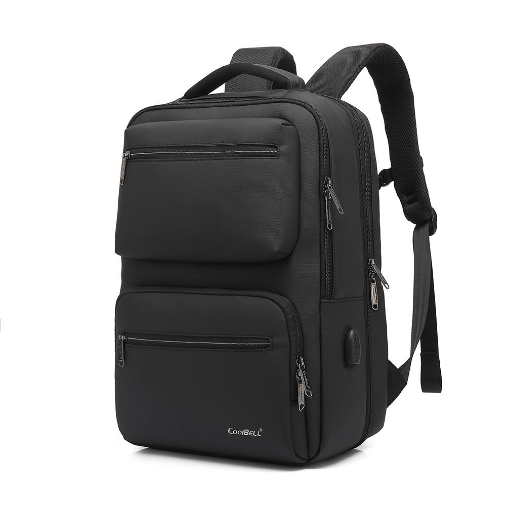 

Мужские рюкзаки Масштабируемая противоугонная щетка с USB-портом для зарядки Мужской деловой повседневный водонепроницаемый рюкзак для ноутбука 15,6-дюймовый черный CB-8209