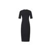Nike Sportswear Essential Logo Embroidered Side-Slit Midi T-Shirt Dress Women Dress Black DV7879-010
