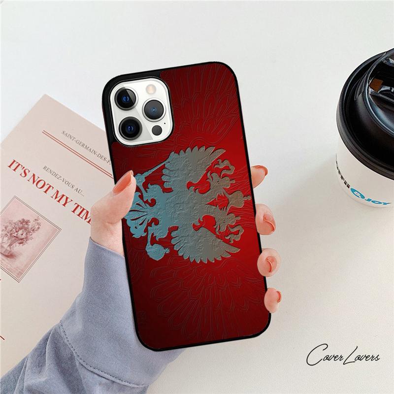Russia Flag Coat Of Arms Phone Case For iPhone 17 Air 14 15 16 13 12 Cover For Apple iPhone 17 Air 11 Pro Max Plus Coque