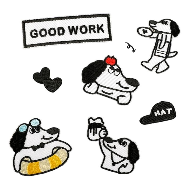 

7Pcs Cartoon Animal Iron On Patches For Kids Clothing Jackets Coat Hat Bag Embroidery Applique Sewing Embellishments 1
