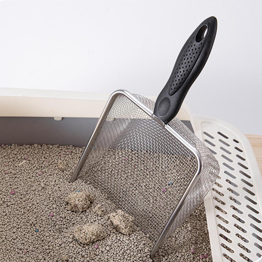 Mesh Cats Litter Scooper Stainless Steel Easy to Clean Kitten Sifter Shovels for Small Kitty Puppy Pet Cleaning Equipment