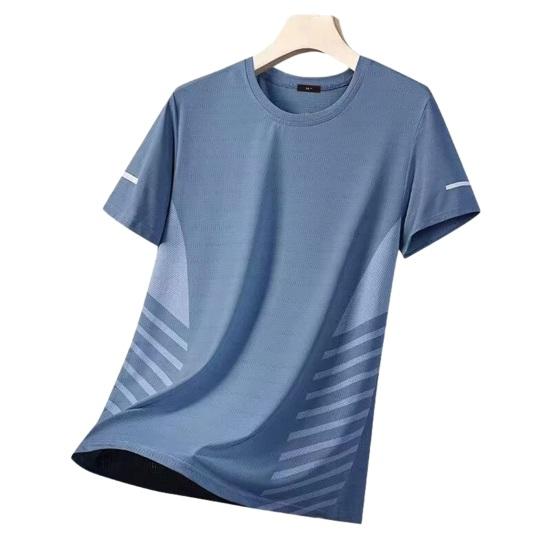 Herren Schnelltrocknendes T-Shirt Atmungsaktives Netz Sportliches Sommer-T-Shirt mit Seitenstreifen Lockerer Schnitt Lässiges T-Shirt für Fitnessstudio Training Laufen Tägliches Tragen