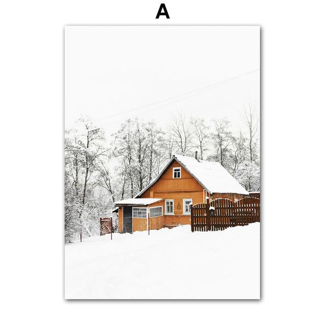 

Зимний пейзаж, картина на холсте, настенная живопись, Лось, животное, деревянный снежный пейзаж, постер и принт для современного дома, Декор в гостиную 21cm×30cm NoFrame