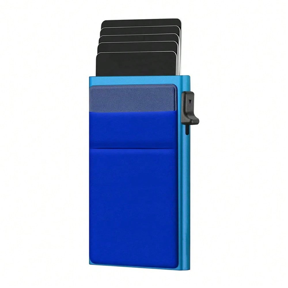 Side Push Automatic Pop Card Men's Wallet RFID Anti-magnetic Thin Credit Card Bag Wallet