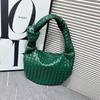 Handmade Woven Croissant Bag - Knotted Single Shoulder Underarm Tote