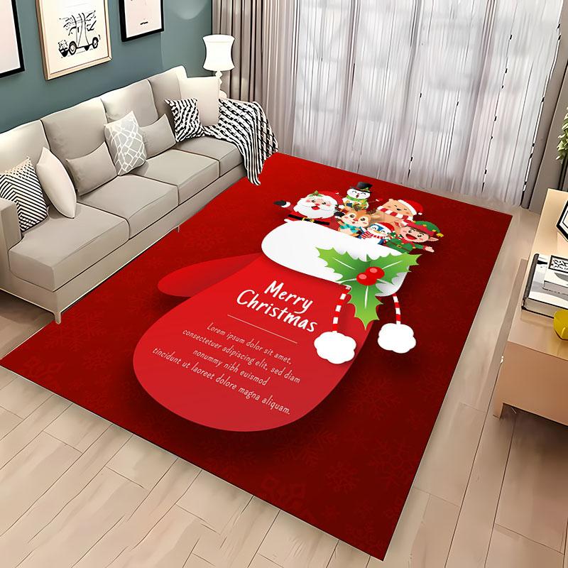 

Santa Claus and Friends Large Area Carpet for Home Living Room Kids Bedroom Sofa Doormat Kitchen Floor Rugs Anti-slip Decor Gift 40x60cm (16x24in)
