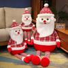 Creative Plush Santa Claus Doll With Long Legs Soft Cotton Outfit For Festive Decor