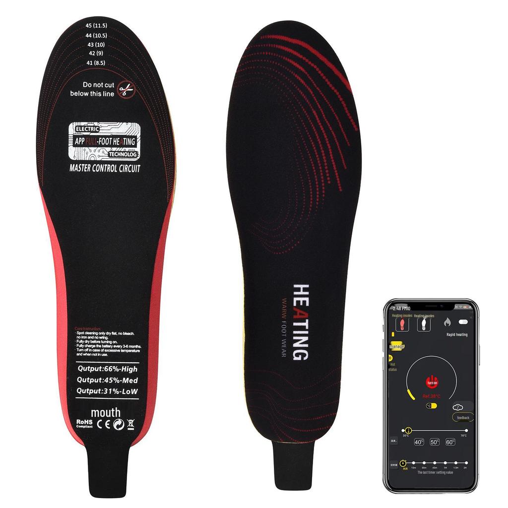 Smart Unisex Heating Insoles with APP Control & USB Charging