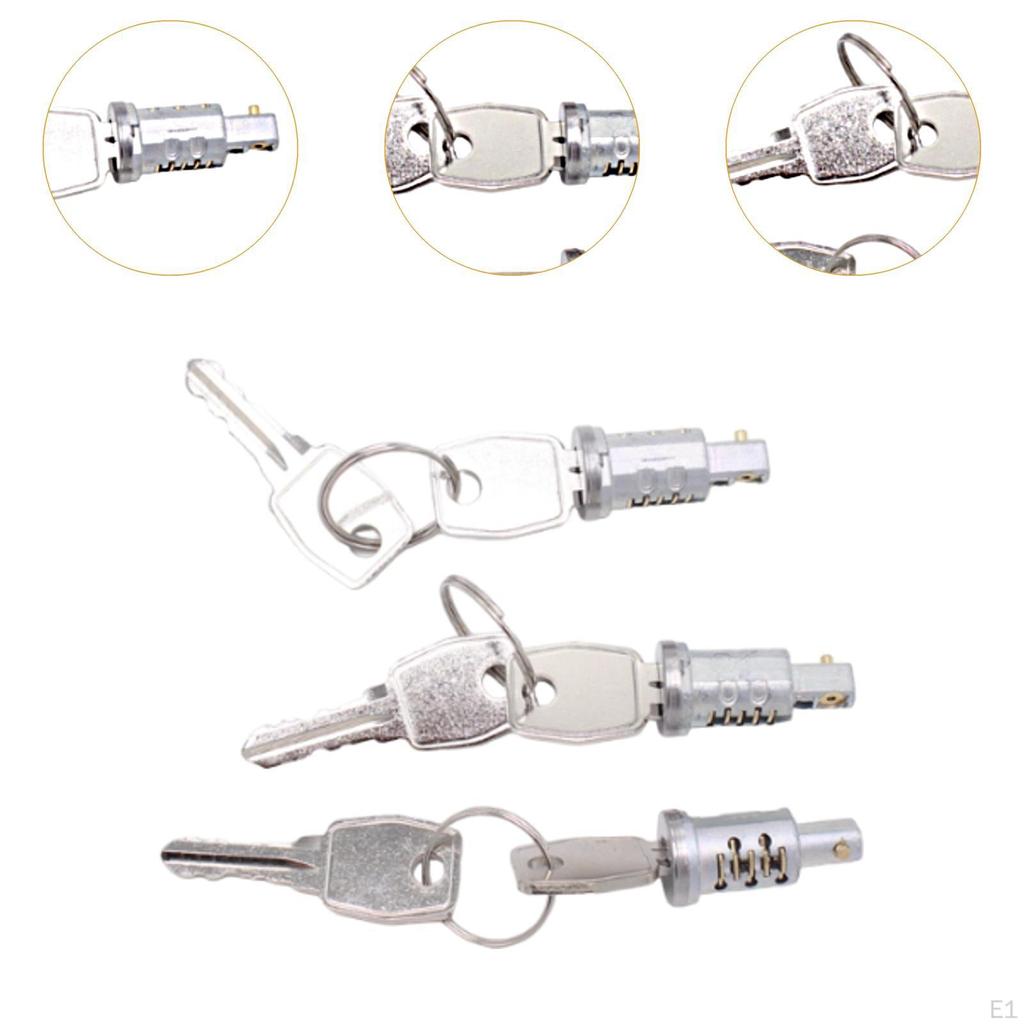 Door Lock Barrel Set Accessory Mtc6504 with Keys for Small Key Type Easy Installation Repair Parts