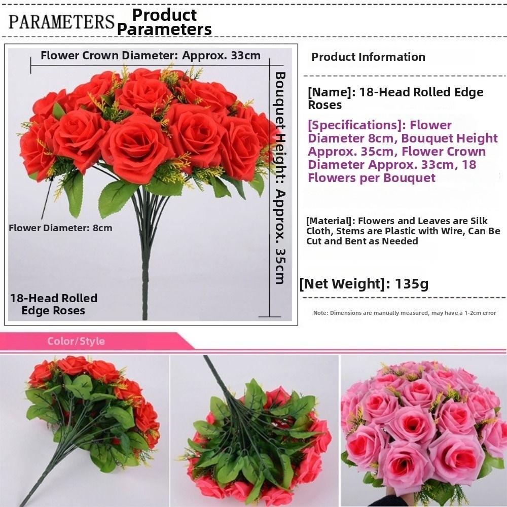 18 Heads Real Happy Flower 9 Colors Photography Photo Gift Natural Simulated Rose Mini Rose Flowers Decorative Home Decorative