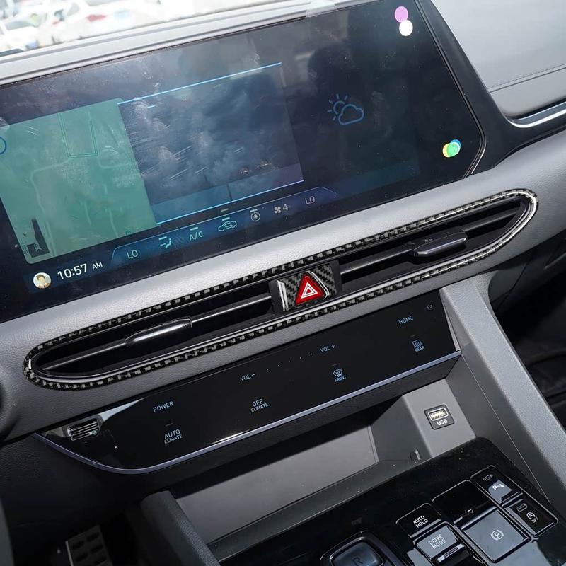 For Hyundai Sonata - Real Carbon Fiber Stickers Central Control Air Vent Warning Light Panel Car Accessories Decorative