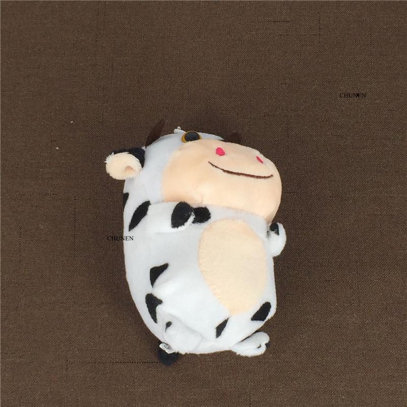Lovely 9Cm Little Cow Figure ; Snuggly Cotton Plush Hanging Present Fluffy Plaything Newborn Infant Baby Soothing