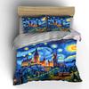 Starry Sky and Castle Fantasy Artwork Print Bedding Set 1Duvet Cover 2 Pillowcases for Adult and Children Luxury Gift Full Size
