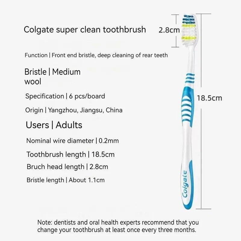 6pcs Toothbrushes Set - Random Colors,  Family/Couple Use, Travel Suit for Men & Women, Back Tooth Cleaning