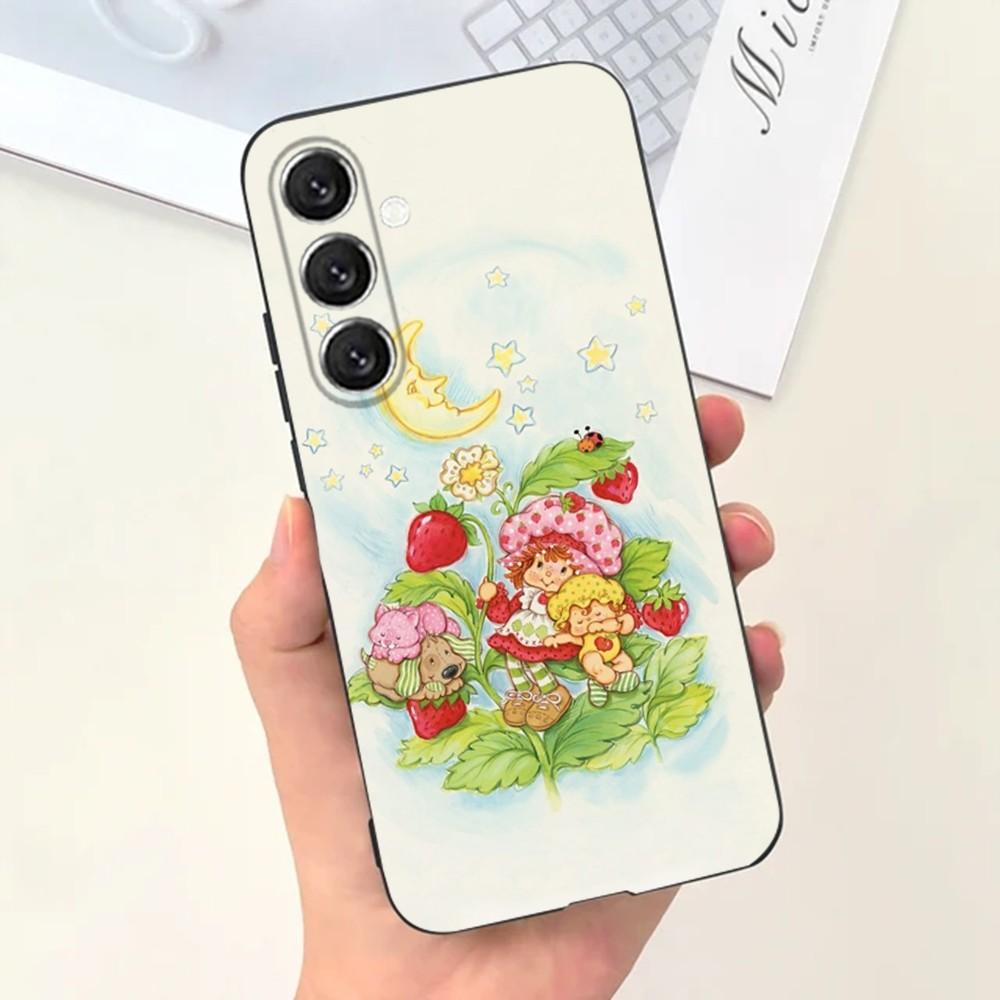 Girl Pink Strawberry S-Shortcake Phone Case For Samsung S25,S24,S21,S22,S23,S30,Ultra,S20,Plus,Fe,Lite,Note,10,9,5G Black Cover