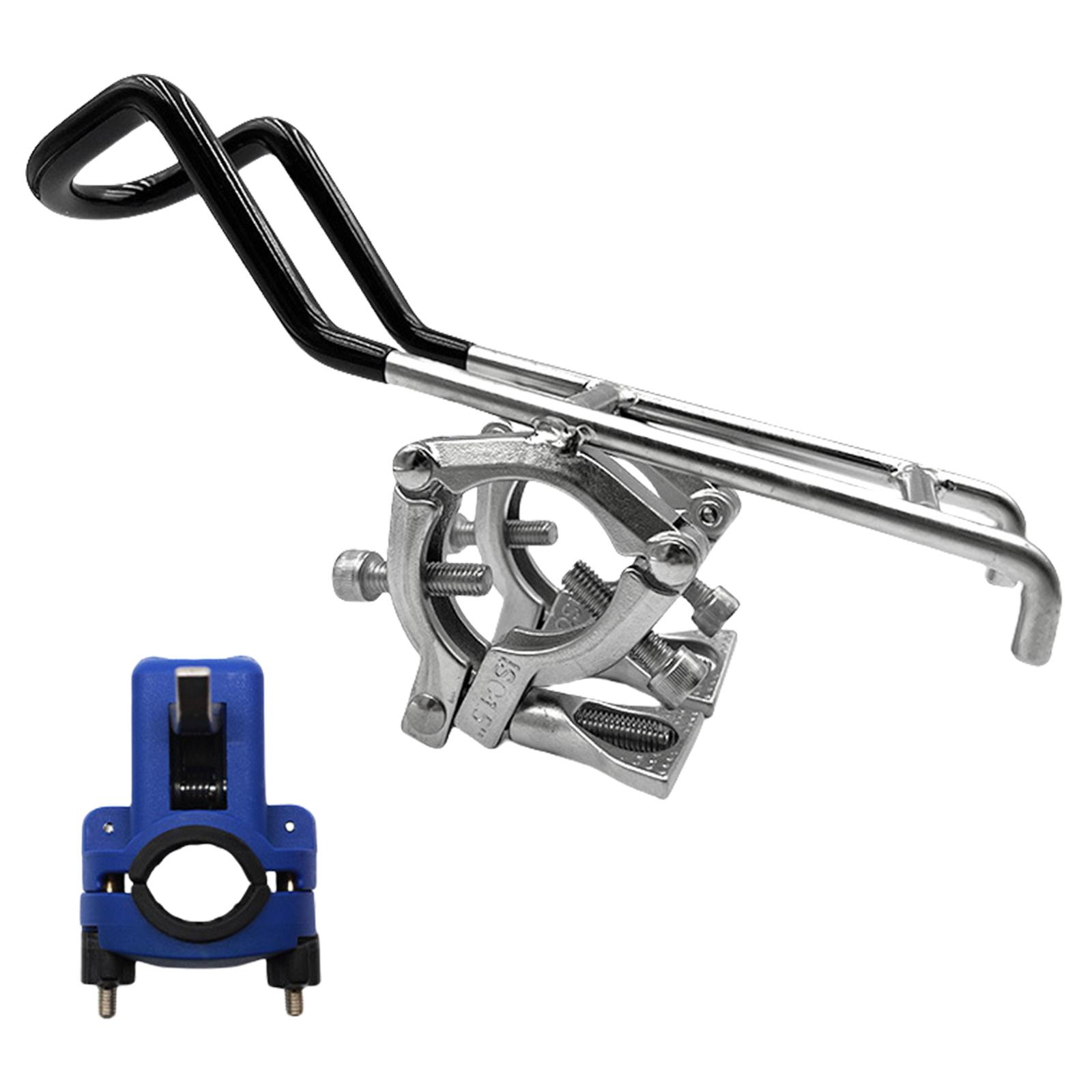

Fishing Rod Rack Boats Fishing Rod Support Holder, Stainless Steel Fishing Rod Holder for Boats Rail Mount with Clamp