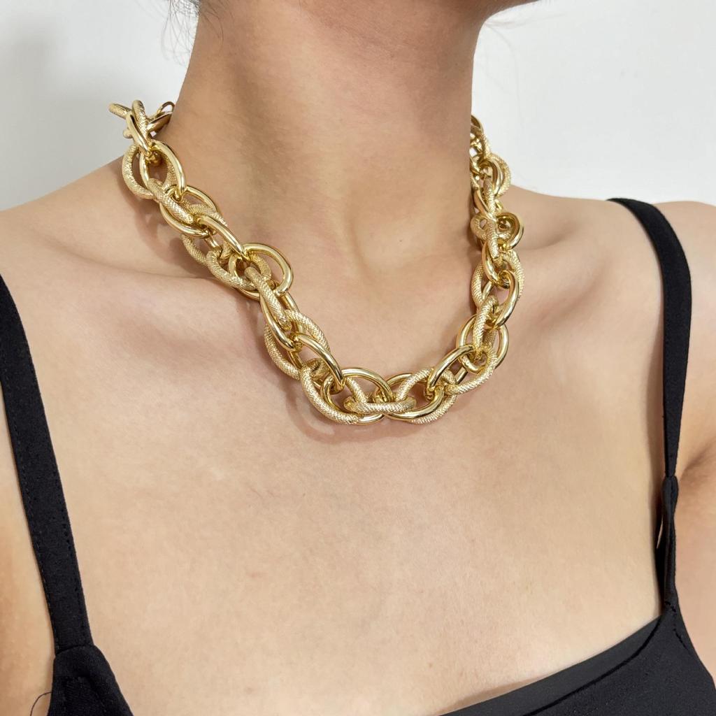 Thick Chain Street Hip-Hop Necklace & Bracelet Set