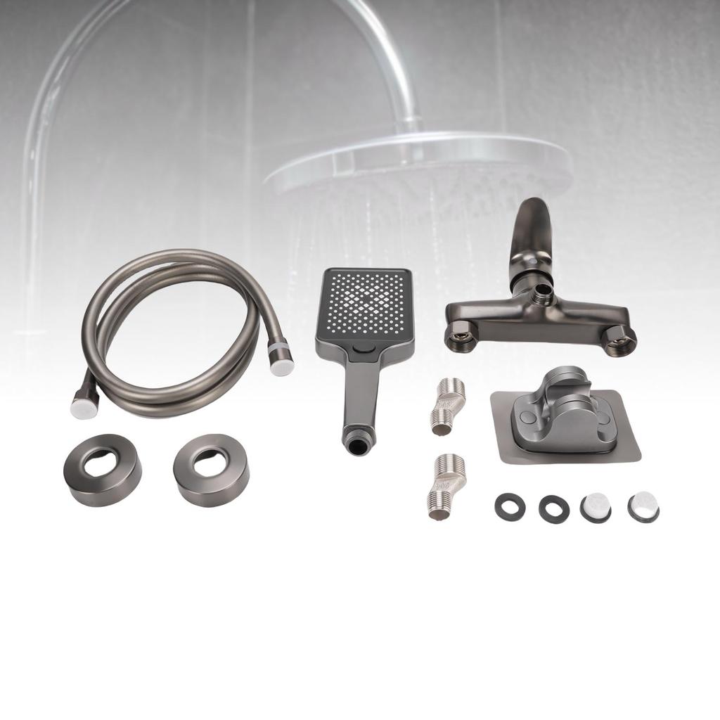 Handheld Shower Head System Kit Copper High Pressure Bathroom Shower Valve Kit with Hose Holder