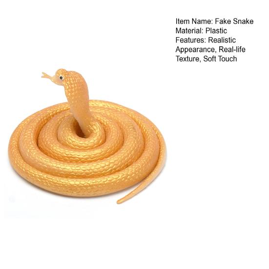 80cm Realistic Appearance 3D Eyes Fake Snake Tricky Funny Spoof Artificial Snake Toy Halloween Gift