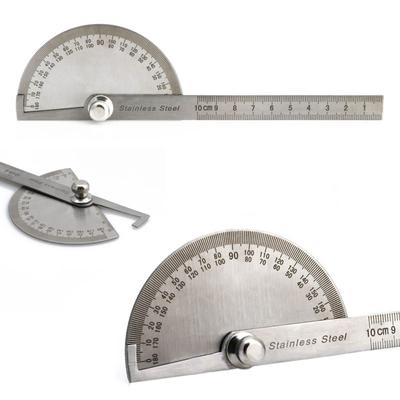 1pc New Stainless Steel 180 Degree Protractor Angle Ruler Rotary Measuring Tool