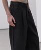 Dekkoloso Washed Cotton One-Pleat Wide Pants [Black]