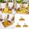 Gold Eid Mubarak Dessert Tray Acrylic Carving Ramadan Moon Star Plate Tray Hollow Moon Star Party Candies Pastries Tool