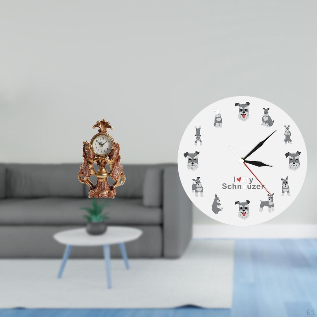 Horse Clock Desktop Figurine Decoration Crafts Collection Statue Animal Table for Living Room