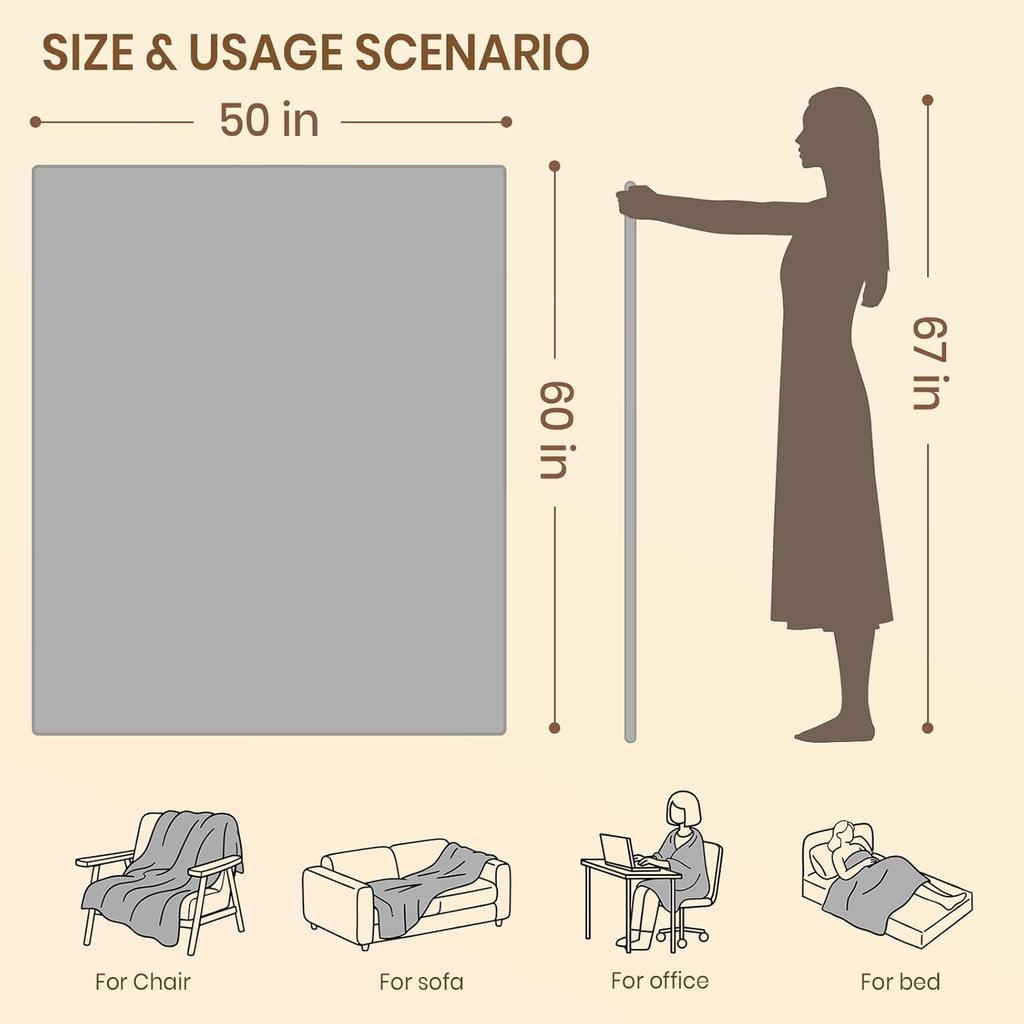 2025 Flannel Heated Blanket, 50"x60" Soft Electric Blanket with 8 Heating Levels & 10H Timing Auto Shutdown, Overheating Protection, Machine