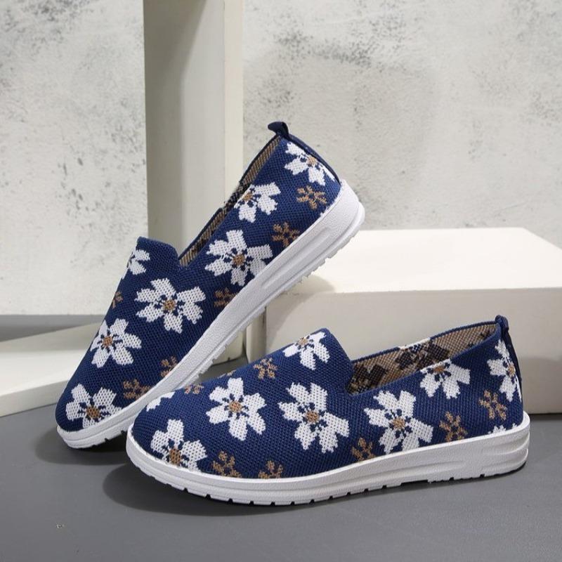 Новые женские летние туфли с принтом белых зубов из дышащей сетки повседневные удобные мокасины Medical Planos Mujer 36 синий 2915₽