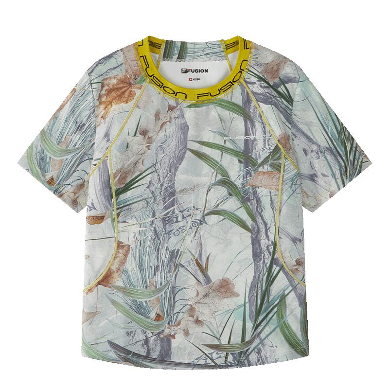 FILA FUSION Women s Printed Knitted Short-Sleeve T-Shirt M