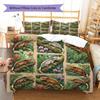 Retro Ölgemälde Tiere Muster Bettwäsche, Steppbett Set Bettbezug Kissenbezug Zuhause Geburtstagsgeschenk (1 Bettbezug + 2 Kissenbezüge, ohne Füllung)