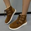Large Fashion Suede Short Plush Round Head Cotton Boots  Casual Solid Color Fashion Short Boots