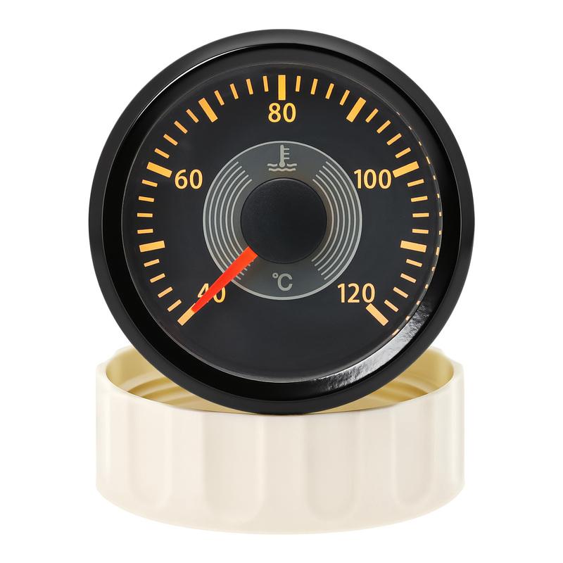 ZMFJH 40~120℃ 52MM Water Temperature Gauge with RED Yellow Backlight Retro Classical Water Temp Meter for Boat Car Waterproof