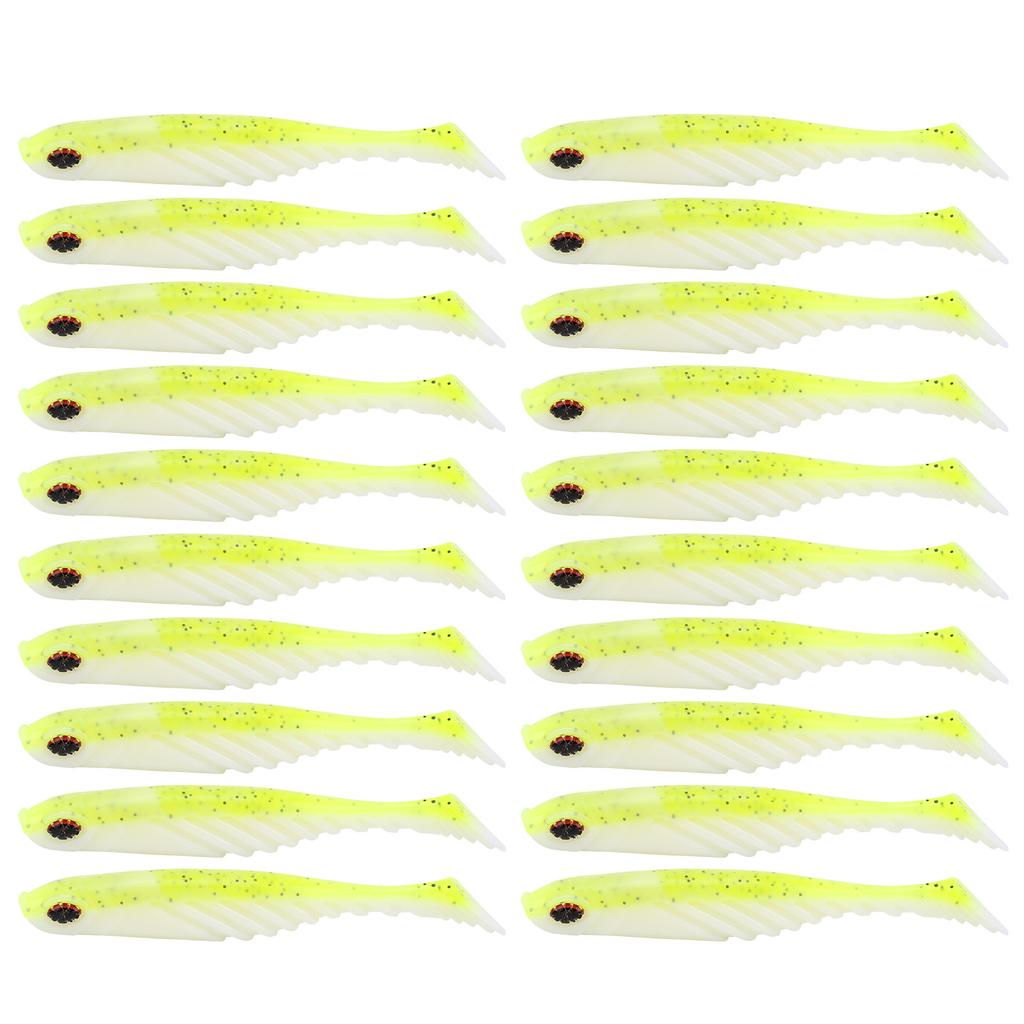 20Pcs Artificial Simulation Silicone Fishing Lure Soft Bait T Tail Soft Worm Accessory