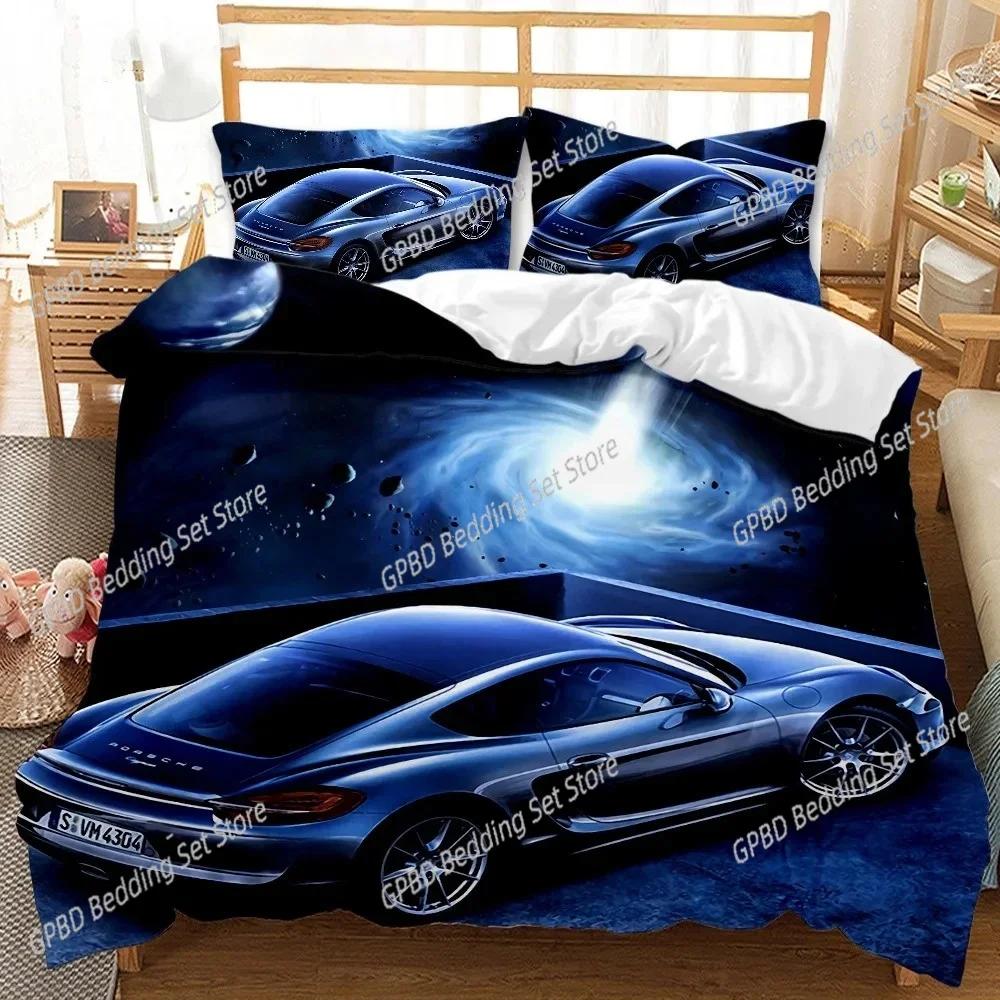 Comforter 3D Print Sports Car Bedding Set 3D Printed Suitable For Bedroom Kids Home Textile