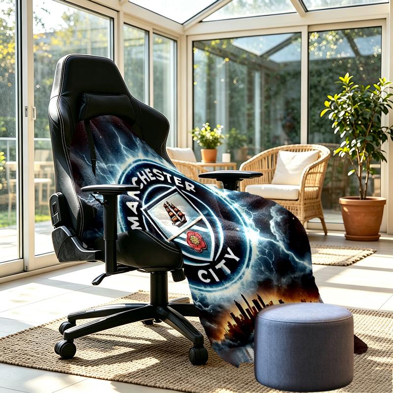 Manchester City FC Print Blanket - Soft & Comfortable, for Bedroom, Travel, Sofa, Home Decoration - Birthday Christmas Gift for Friend