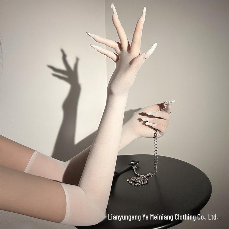 Pure Desire Black Silk Seamless Ultra-Thin Sexy Erotic Gloves