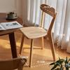 Japanese Solid Wood Dining Chair, Curved Backrest Wide Thick Arc Seat, Natural MCM Comfort Style for Kitchen Dining Room