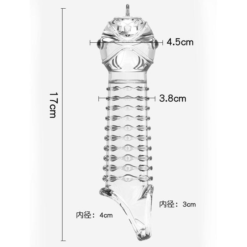 17cm Stor Hodet Penishylse Penisforstørrelseshylse Fortykker Penisforlenger 4cm Sexleketøy for Menn Voksenleketøy Seks produkter