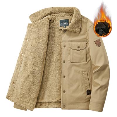 Plus Size M -6xl Winter Men Solid Color Warm Jacket Velvet Thick Cotton Coat Men Warm Jacket Plus Size Jacket 6XL 3 Color
