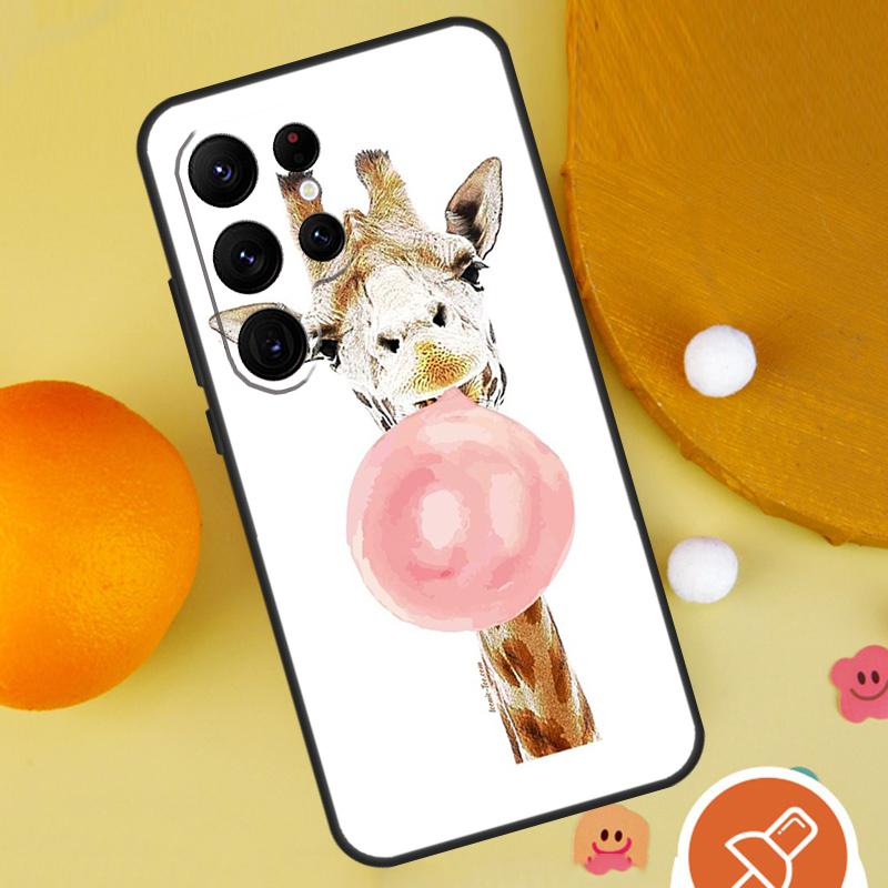 Cute Cartoon Animal Giraffe Phone Case For Samsung Galaxy S25 Ultra S24 S22 S21 Ultra S9 S10 S20 Plus S23 FE Funda Cover